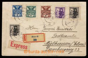 104086 - 1920 Registered and Express letter to Mulhouse with Pof.163N