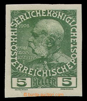104098 - 1908 ZT  Franz Josef, hodnota 5h zelená, tisk pouze na lepu