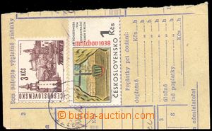 104276 - 1968 parcel dispatch card segment with Pof.1708 + Pof.1487VV