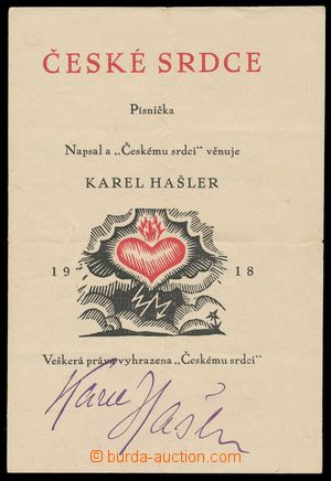 104472 - 1918 HAŠLER Karel (1879–1941), český písničkář, her