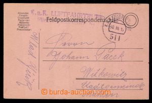 104476 - 1917 K.u.K LUFTFAHRTRUPPEN ..., line violet postmark on FP c