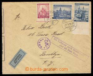 104832 - 1939 Let-dopis do USA vyfr. zn. Pof.31, 35, 39, DR PRAHA/ 31