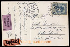 104908 - 1935 POTRUBNÍ POŠTA   Ex-pohlednice zaslaná v místě, vy