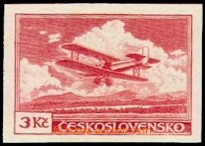105024 - 1930 PLATE PROOF  Pof.L10ZT, Definitive issue 3CZK red, plat