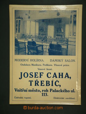 105102 - 1920? TŘEBÍČ  reklamní vývěska fy Josef Caha Třebíč