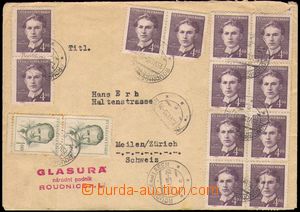 105404 - 1953 commercial letter to Switzerland, with Pof.506 12x, 666