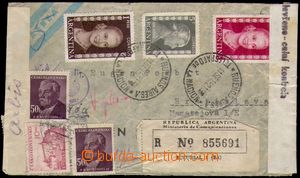 105417 - 1952 Reg and airmail letter from Argentina addressed to to C