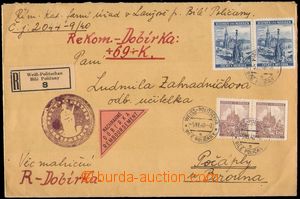 105418 - 1940 R-dopis na dobírku, vyfr. zn. Pof.35 2x, 43 2x, DR WEI