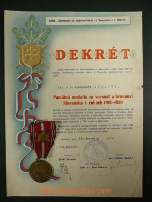 105471 - 1947 ČSR II.  Pamětní medaile za věrnost a brannost Slov