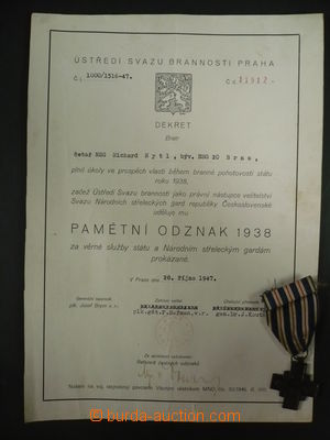 105481 - 1947 ČSR II.  Pamětní odznak 1938, Národní střelecké 