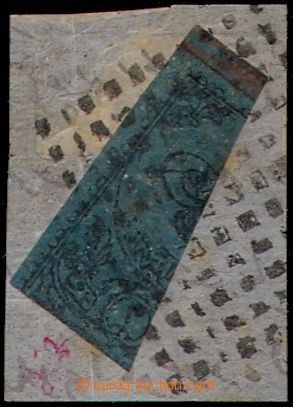 105610 - 1863 Mi.3, Toughra 2Ghr, black on blue paper, still uncatalo