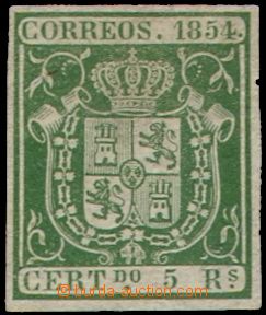 105651 - 1854 Mi.29, Coat of arms 5R green, wide margins, c.v.. as * 