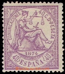 105654 - 1874 Mi.140, Alegorie 40c fialová, slušně centrovaná, ka
