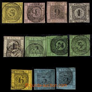 105660 - 1851-58 sestava 11ks klasických známek, standardní kvalit