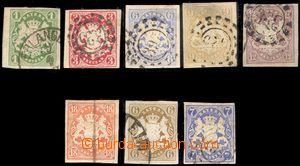 105667 - 1867-68 Mi.14-21, comp. 8 pcs of, value 18Kr * with red hedv