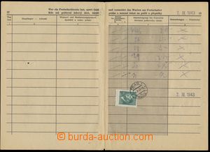 105694 - 1943 2-list z evidenční penežní knihy k poštovnímu še
