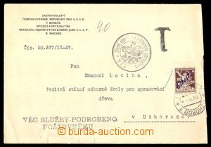 105703 - 1927 CONSULAR MAIL  letter sent from Zastupistelství Czecho