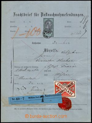 105763 - 1875 dobírkový nákladní list pro Dolnodunajskou dráhu s