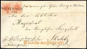 105788 - 1852 folded letter franked with. 2 pcs of stamp. the first i