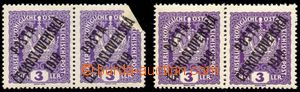 105790 -  Pof.33, Crown 3h violet, 2x horizontal pair, 33x - thick pa