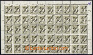 105804 -  Pof.122Pp, Zita 40f olive, 50-stamps half-sheet with invert