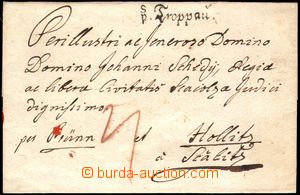 105810 - 1784 skládaný dopis s řádkovým raz. P.S. TROPPAU, (Vot.