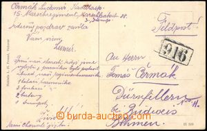 105843 - 1914 postcard FP addressed to to Bohemia, Hungarian district