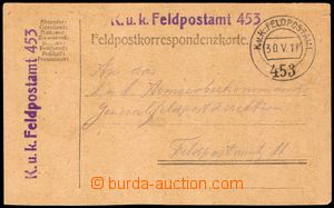 105850 - 1917 DR FPA 453/ 30.V.17 + fialové řádkové raz. FPA 453,