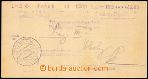 105960 - 1945 podací lístek na telegram, bez vytištěné známky, 