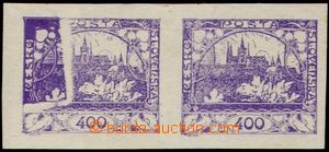 105967 -  Pof.24, 400h blue-violet, horizontal pair, wide margins, on