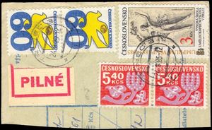 106110 - 1971 parcel dispatch card segment i.a. with Pof.D102yb 5,40K