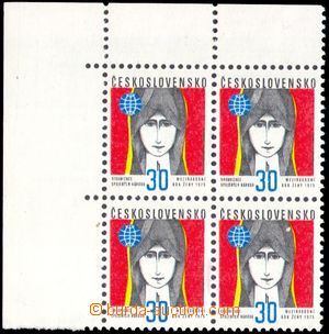 106118 - 1975 Pof.2126xa, Mezinárodní rok ženy, rohový 4-blok, pa