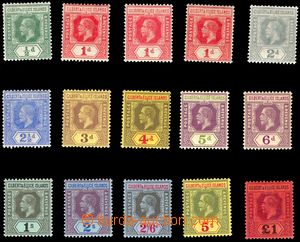 106193 - 1912 Mi.12-24, George V., set 15 pcs of stamps, various shad