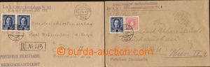106291 - 1917-18 comp. 2 pcs of Reg letters sent by FP, postage due M