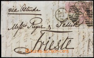 106298 - 1879 skládaný dopis do Terstu vyfr. zn. Mi.40 3x, DR LONDO