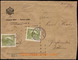 106313 - 1919 money letter for 1000 Koruna, Austrian forerunner form/