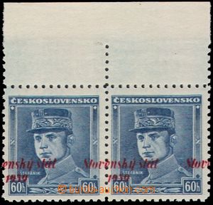 106378 - 1939 Alb.11VPP, Štefánik 60h blue, marginal Pr, horiz. shi