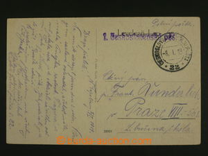 106429 - 1919 1. čs. pěší pluk, fialové řádkové razítko na p