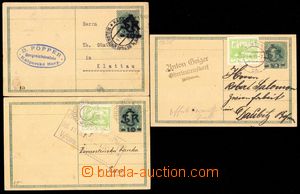 107625 - 1919 CDV1, Velký monogram - Karel 10/8h, 3 kusy, z toho 2x 