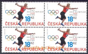 107941 - 2008 Pof.569, Summer Olympic Games, block of four, shifted p
