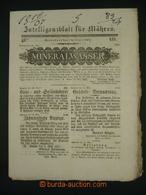 108128 - 1837 newspaper Intelligenzblatt für Moravia, good condition