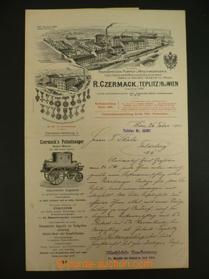 108219 - 1904 PUMPY  hlavičkový účet fy Czermak, Teplice a Wien, 