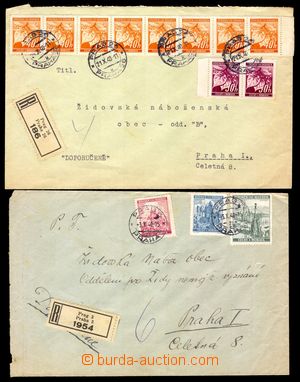 108322 - 1940 JUDAIKA  sestava 2ks R-dopisů, adresát Izraelská ná