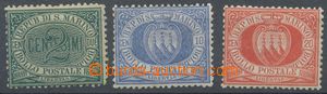 108535 - 1877 Mi.1, 2a, 3, the first issue Coat of arms, well centere