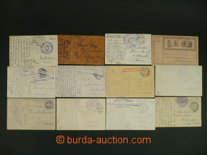 108666 - 1915-18 comp. 12 pcs of entires with various postmarks, i.a.