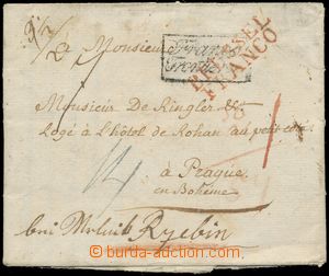 108882 - 1816 folded letter addressed to to Rzebin by/on/at Mělník,
