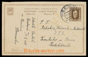 108914 - 1939 CDV34, International Post Card, part II., CDS PIEŠŤAN
