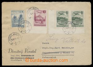 108958 - 1953 dopis do Rakouska s bohatou frankaturou známek, mj. Le