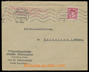 108967 - 1939 dopis vyfr. čs. zn. Pof.352, SR OLOMOUC/ 10.VII.39, pr