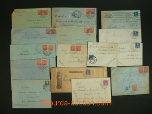 108971 - 1937 VZOREK BEZ CENY  sestava 15ks dopisů, 4x vyfr. zn. Kom